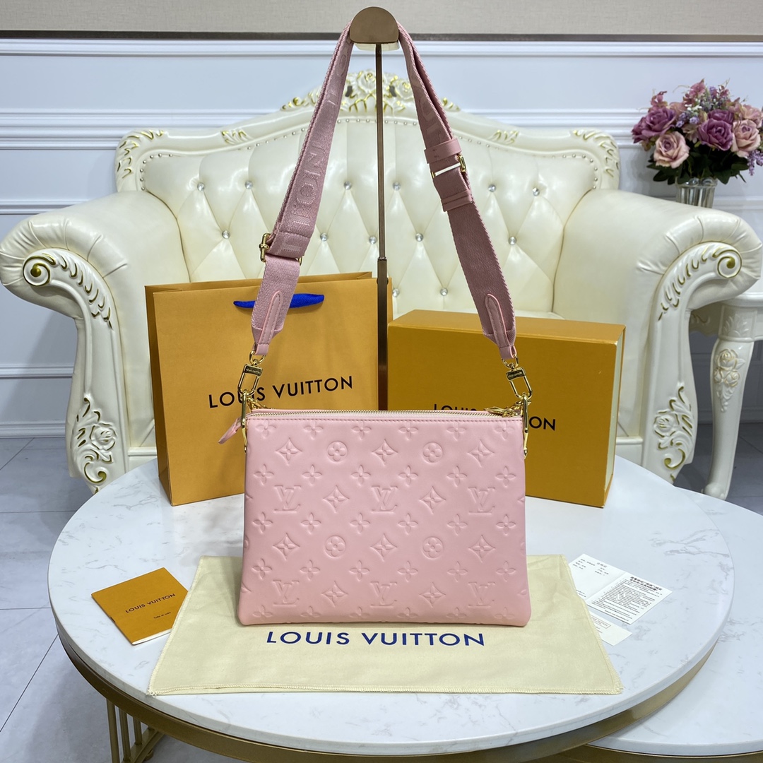 Louis Vuitton COUSSIN PM Handbag Monogram Embossed M59276 Pink